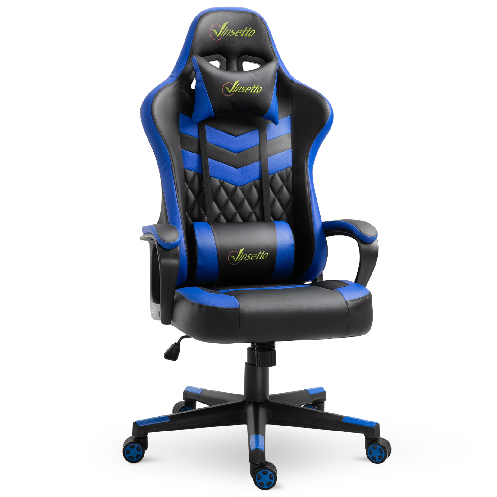 Vinsetto Silla Gaming Silla Gamer Basculante con Altura Ajustable Giratoria Reposacabezas y Lumbar Desmontable Silla de Oficina Estudio Naranja