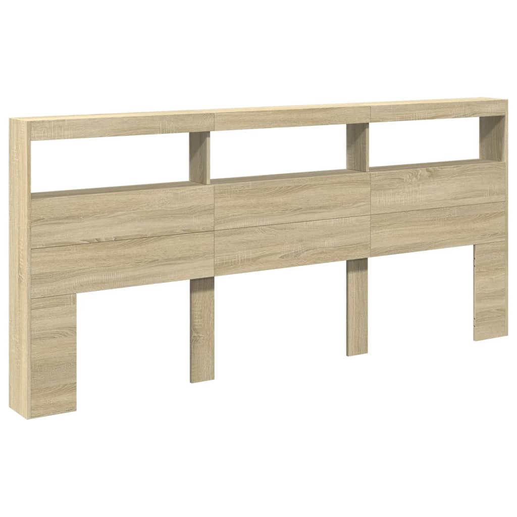 vidaXL Cabecero de cama con luz LED 220x17x102 cm