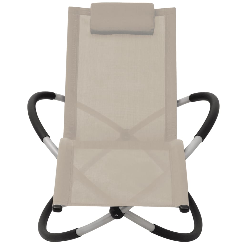 Vidaxl Tumbona Geométrica de Jardín Acero Negro/gris, Crema, Taupé