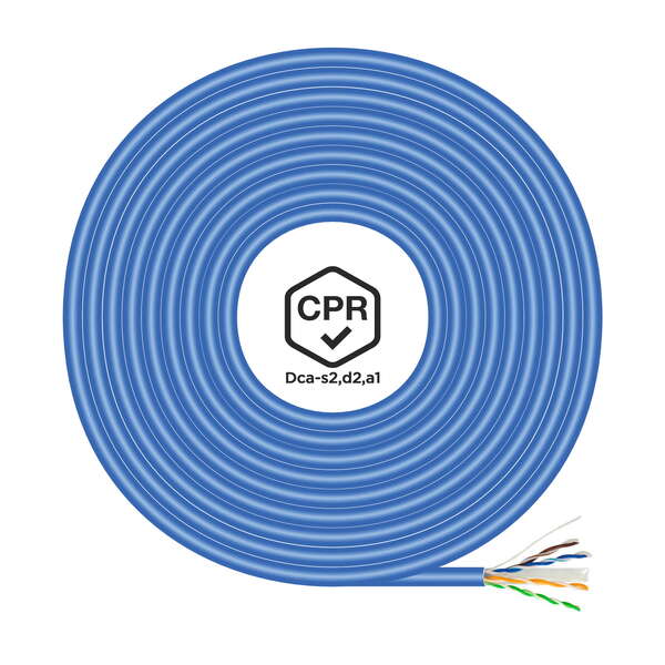 Aisens cable de red rj45 lszh cpr dca cat.6 utp awg24 - 100m - color azul