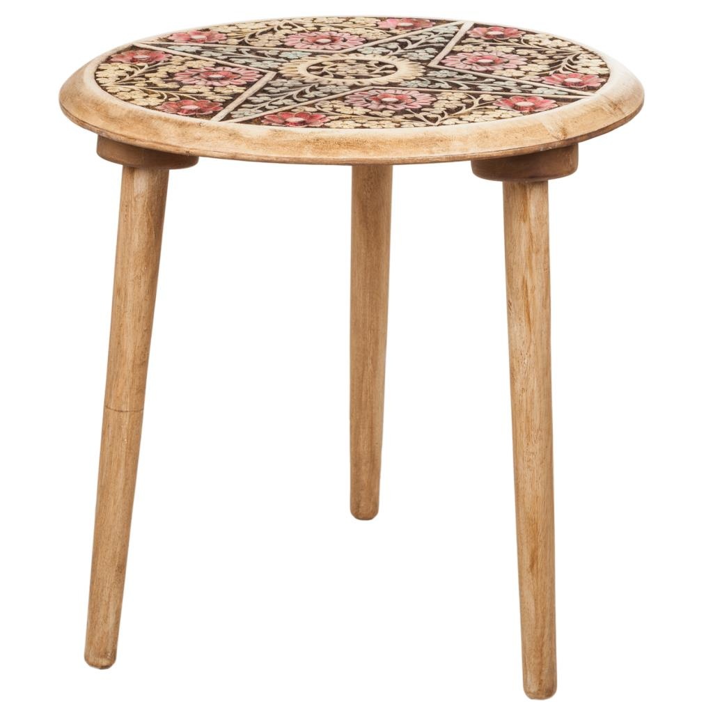 Wonderlust Deco - Mesa de centro de madera artesanal rojo 45x45x45h cm Rojo 45x45x45h cm
