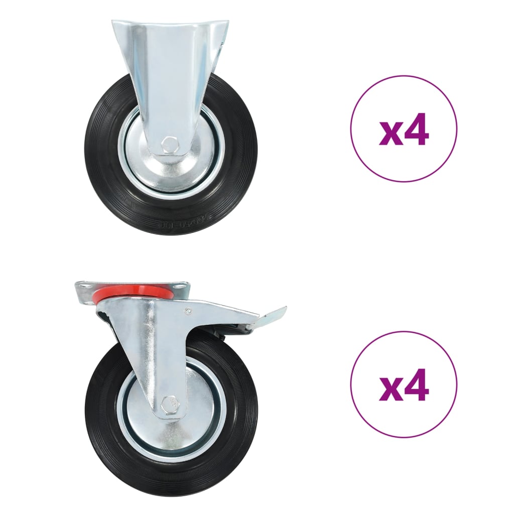vidaXL Ruedas Fijas y Giratorias de Diámetro 200mm Manipulación Materiales Cantidad 4 unidades,  8 unidades,  12 unidades y mas