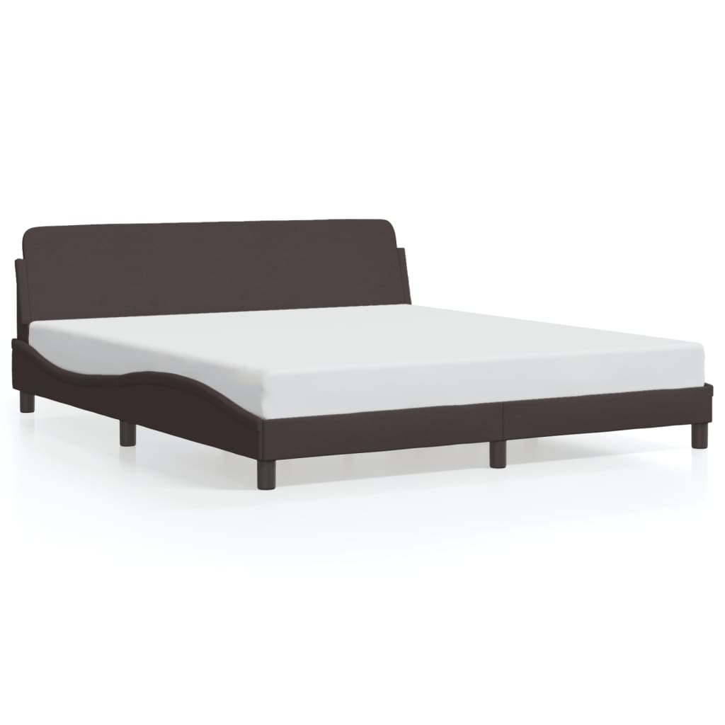 vidaXL Estructura de cama Dover de tela marrón oscuro 160x200 cm