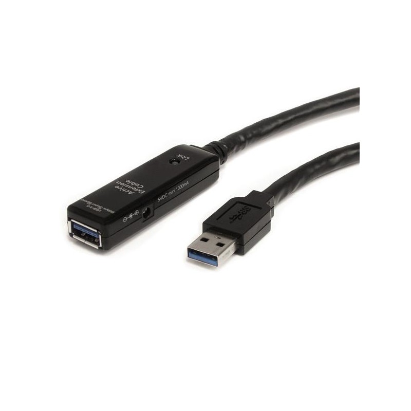 StarTech.com - Cable Extensor Alargador USB 3.0 SuperSpeed Activo de 5m - USB A Macho a Hembra - Negro USB3AAEXT5M
