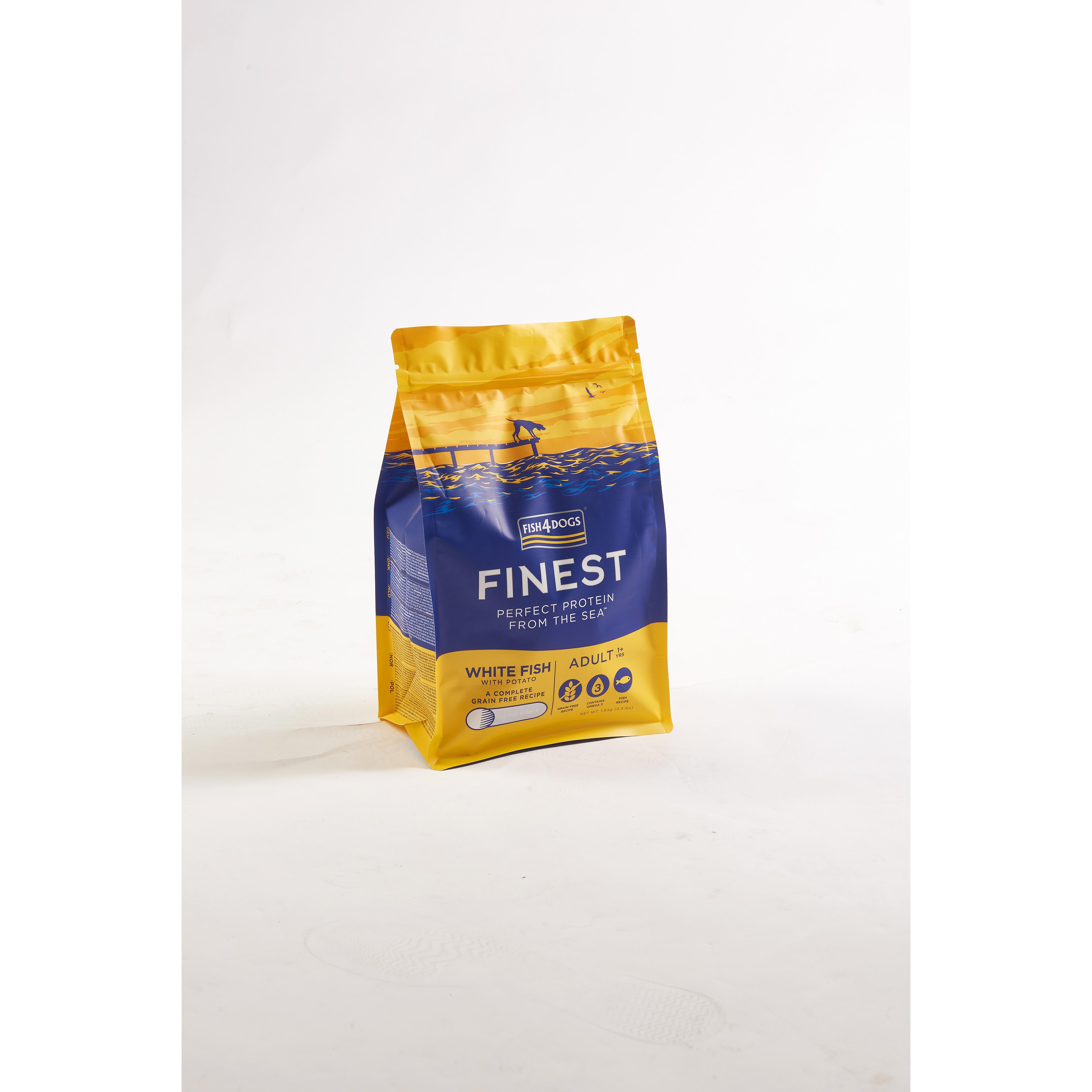 Fish4Dogs Pienso para perro adulto sin cereales – Pescado blanco y patata