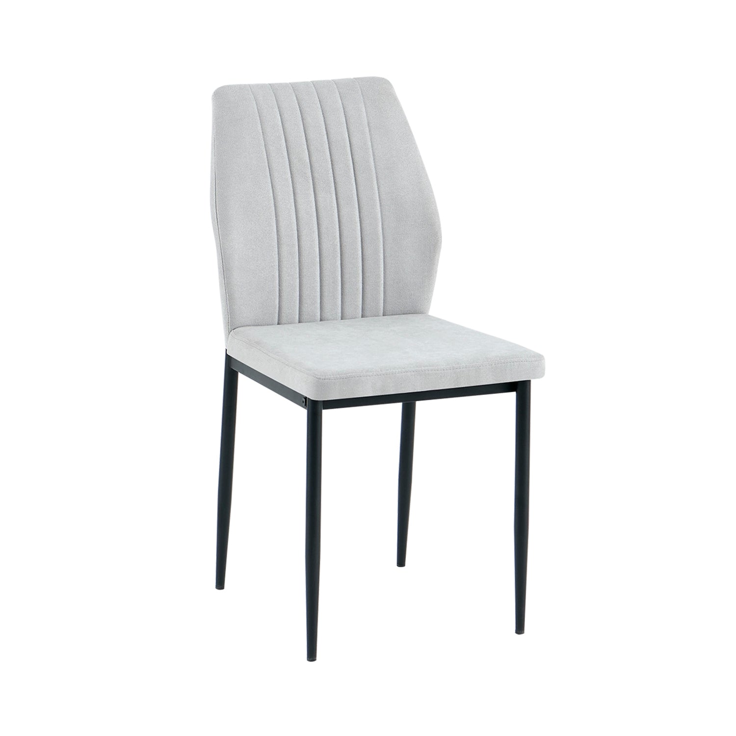 Set de 4 sillas de comedor tapizadas manuela  gris para hogar moderno mueble de almacenaje  - Homekit