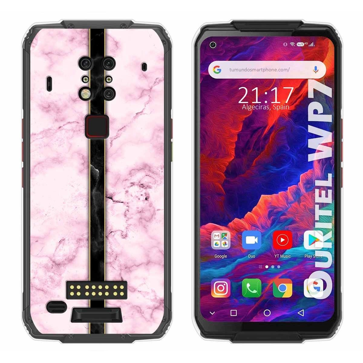 Tumundosmartphone Funda Gel Tpu para Oukitel Wp7 diseño Mármol 04 Dibujos
