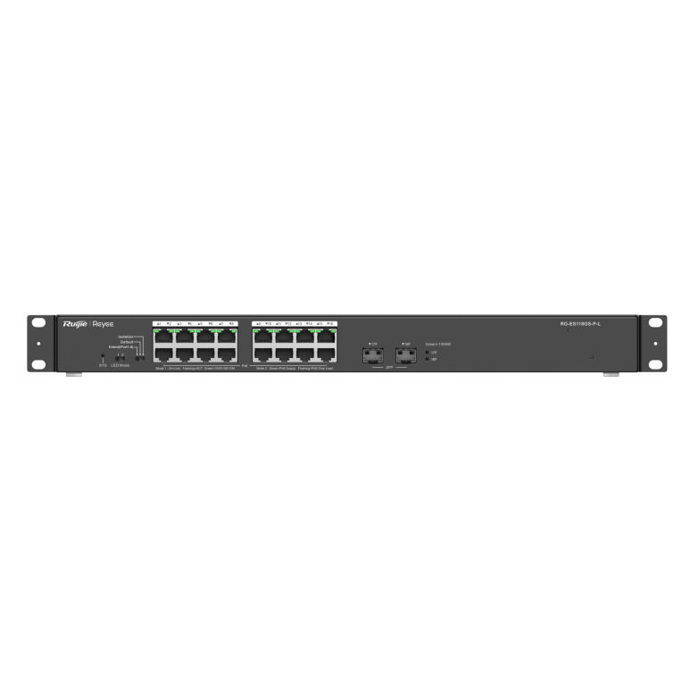 Ruijie Networks RG-ES118GS-P-L switch No administrado L2 Gigabit Ethernet (10/100/1000) Energía sobre Ethernet (PoE) Negro