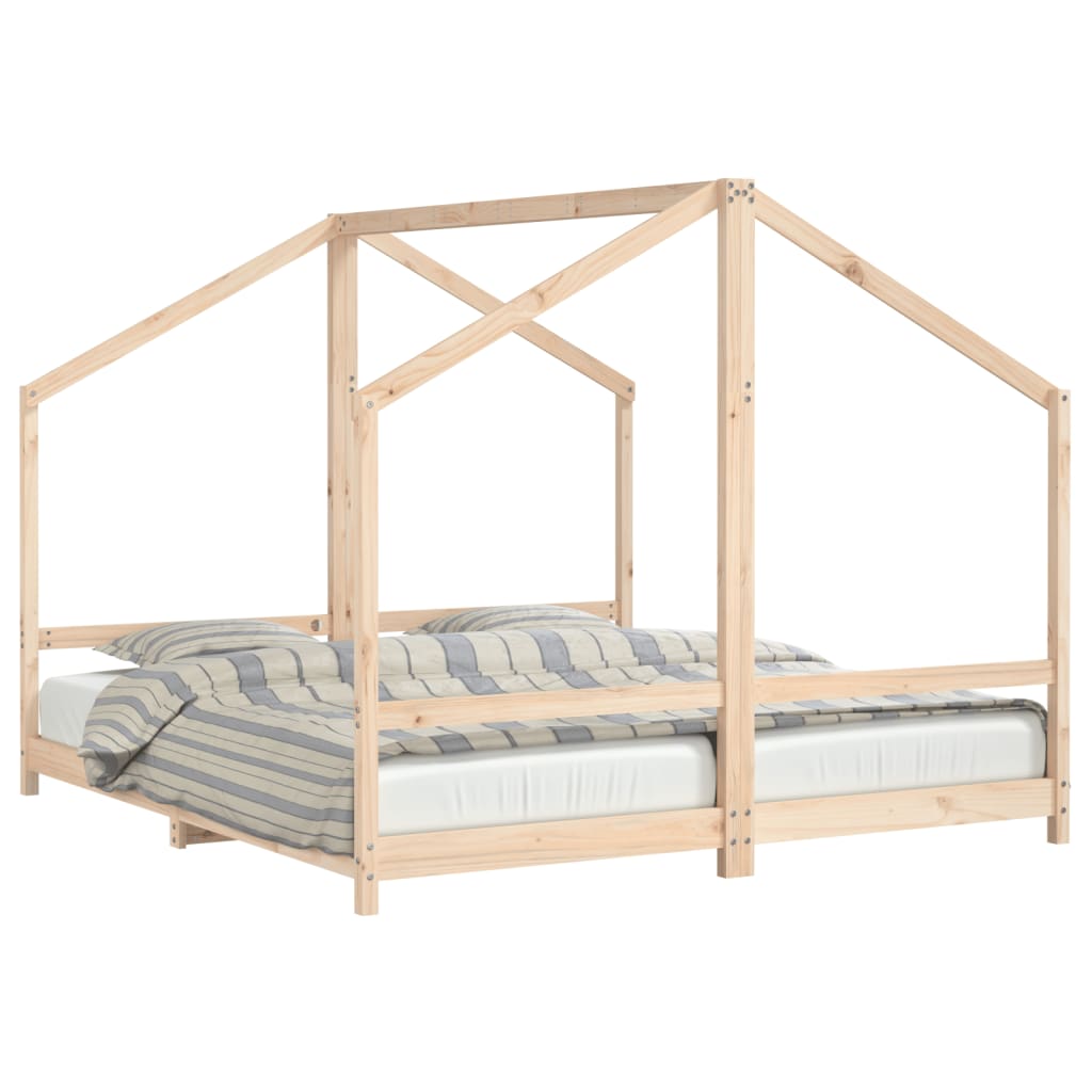 vidaXL Estructura de cama para niños madera pino 2x(90x200) cm