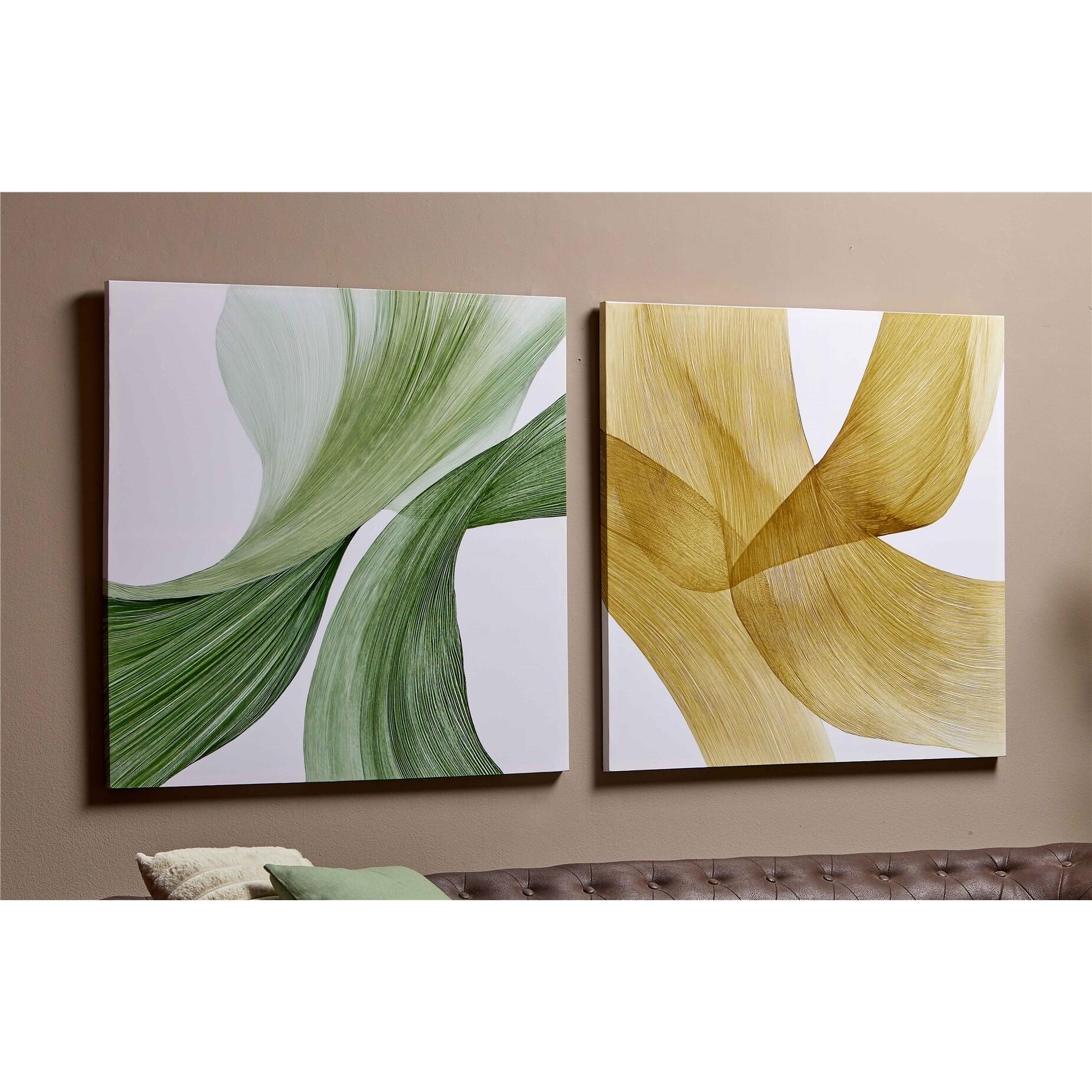Oleografia alto brillo verde/amarillo 80x80 cms. s/2 80x3x80 cms. El mejor complemento para tu hogar.