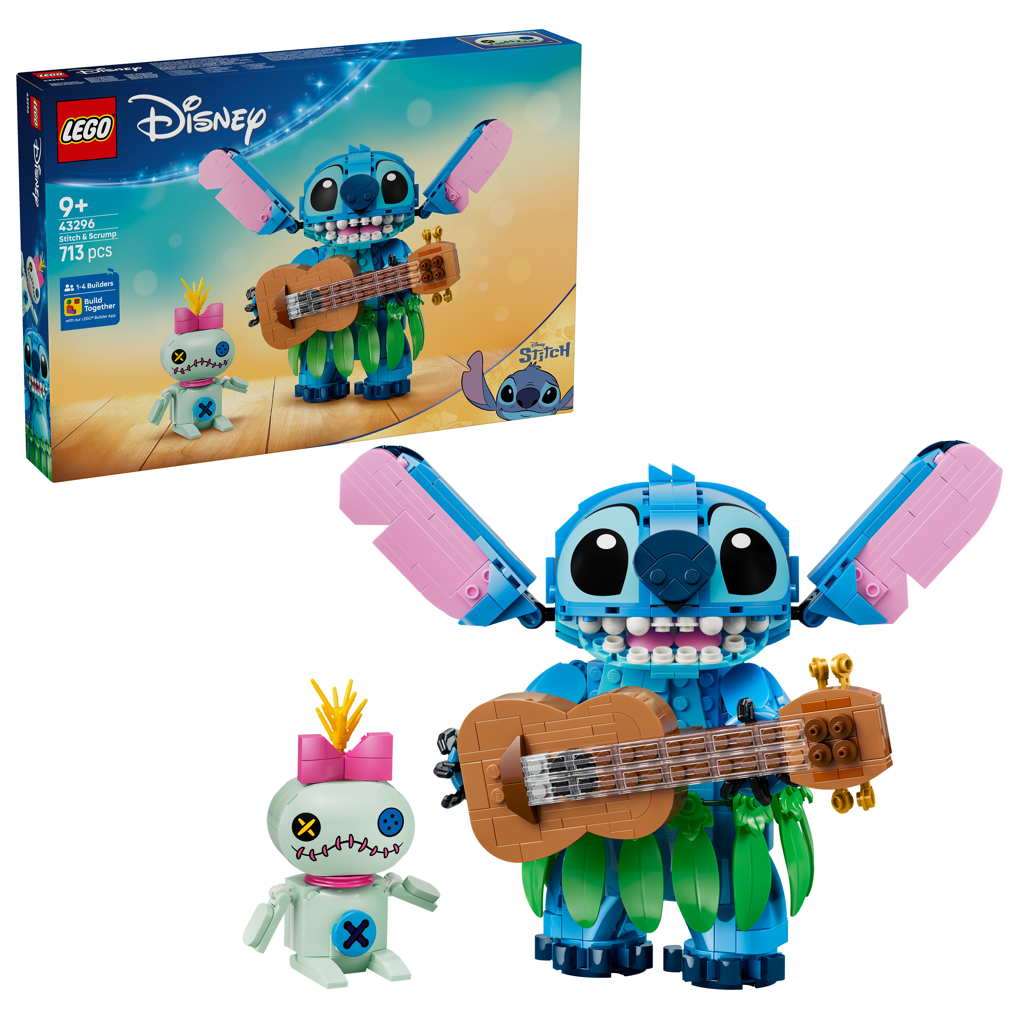 LEGO® 43296 Disney Stitch y Scrump de Juguete - 2 Figuras y Ukelele