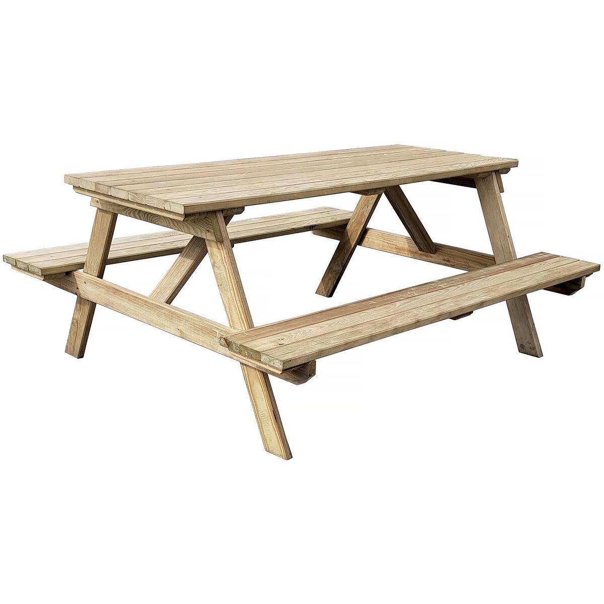 Habitat y Jardin - Mesa de picnic para adultos "Gardenia" - 180 x 150 x 75 cm - 6/8 personas