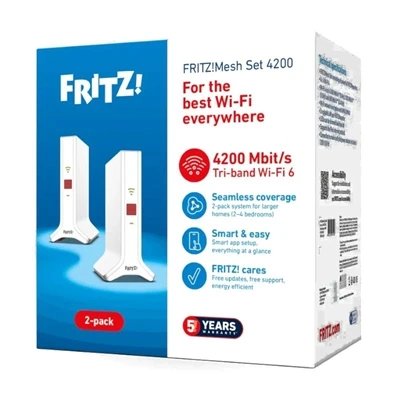 HUB Switch puertos 2 puertos Gigabit Ethernet por repetidor Fritz 20003110 | Gigabit Ethernet, Rojo, Blanco