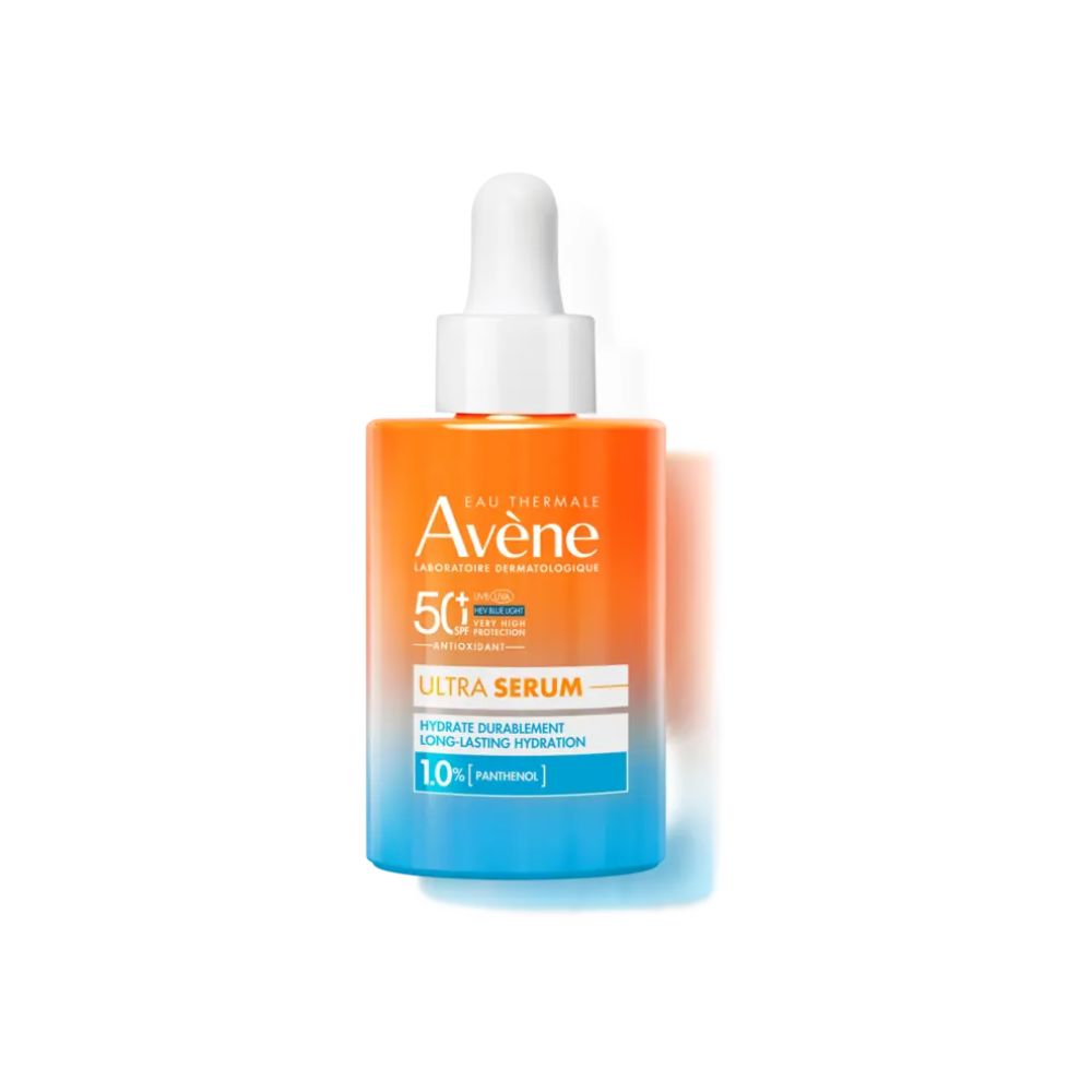 Avène Ultra Sérum SPF50+ 30 ml | Sérum solar facial hidratante diaria, textura ultraligera, alta protección UVB/UVA/luz azul HEV para piel sensible