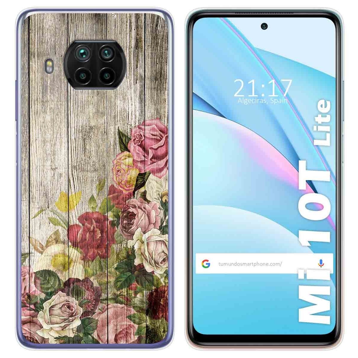 Tumundosmartphone Funda Gel Tpu para Xiaomi Mi 10T Lite diseño Madera 08 Dibujos