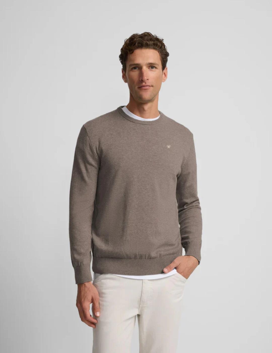 SILBON JERSEY BEIGE CUELLO REDONDO