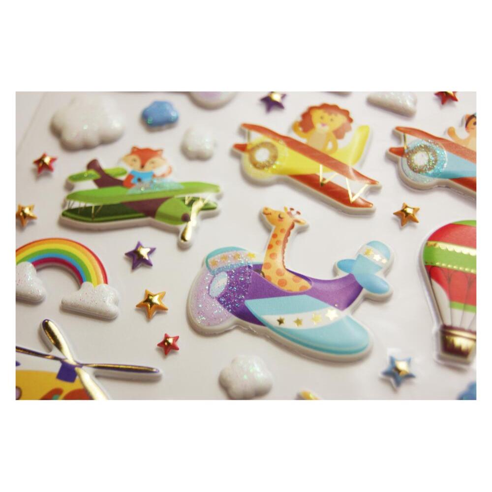 Global Gift - Pegatinas reutilizables con relieve 3D, diseño de aviones