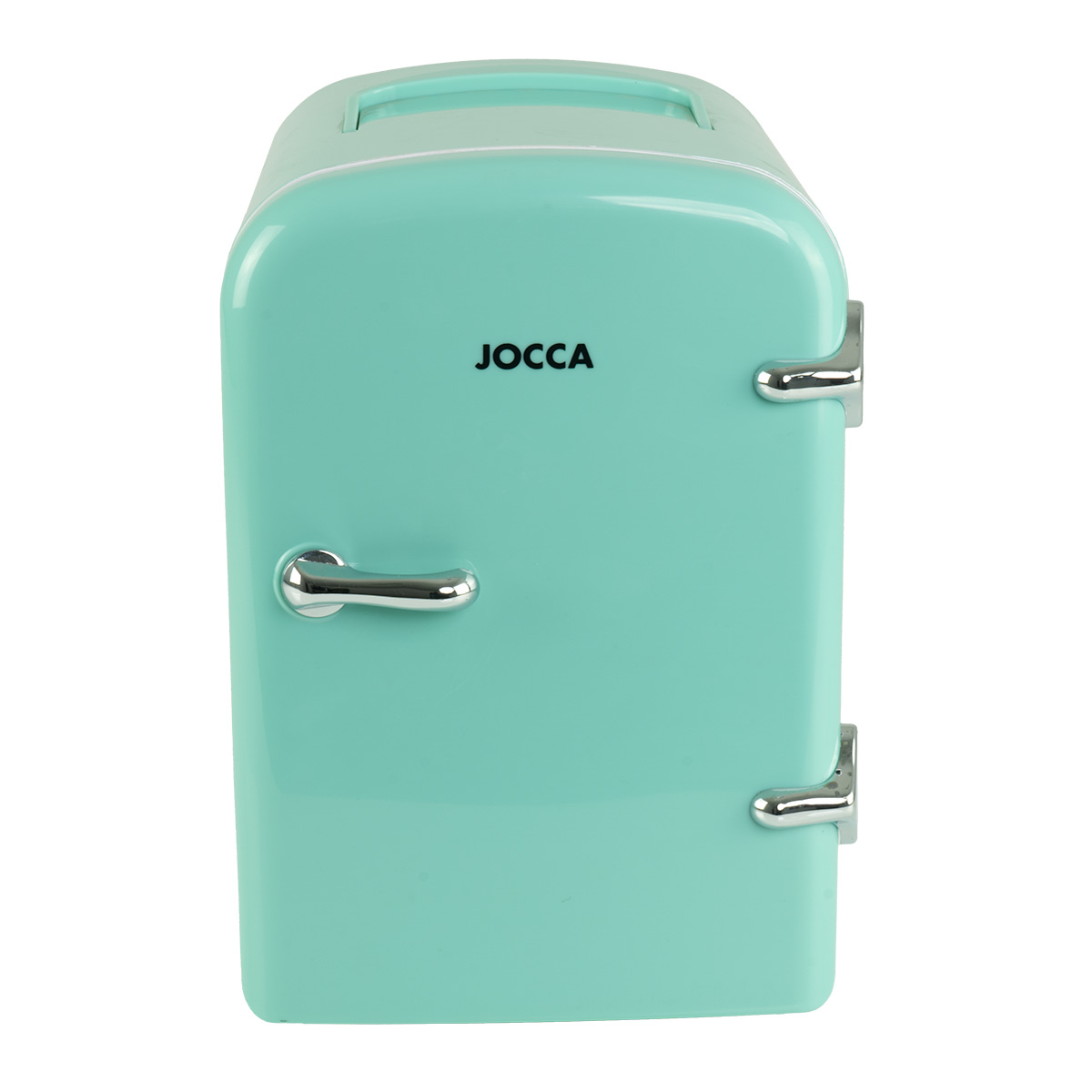 Mini nevera portátil Jocca Turquesa con capacidad de 4L con conexión para casa y el coche. Enfría y calienta bebidas, alimentos, medicaciones o cosmética. Diseño compacto, ligero y adaptable gracias a la bandeja extraíble.