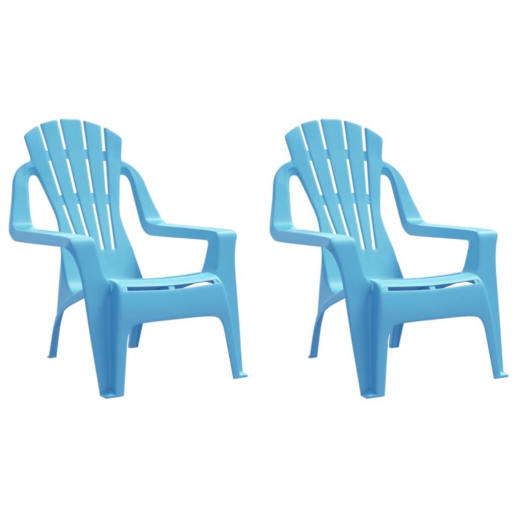 vidaXL Sillas de jardín niños 2 uds aspecto madera PP 37x34x44 cm
