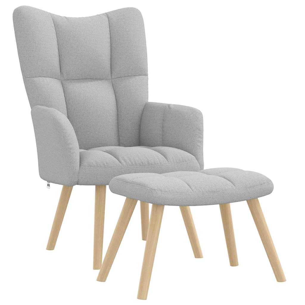 vidaXL Sillón de relax con reposapiés tela gris nube