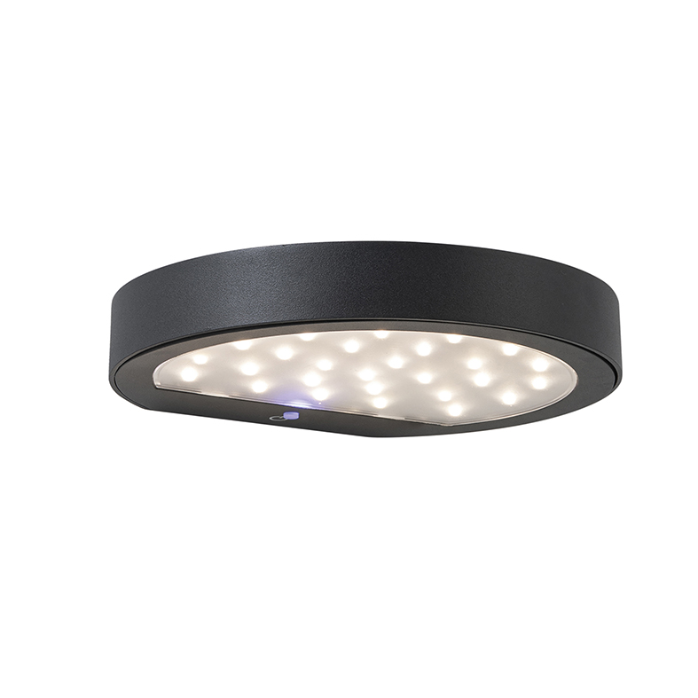 Aplique de pared LED solar Nap antracita de 2,2 W con batería IP54 - ROSSINI ILLUMINAZIONE