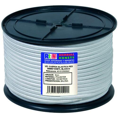 Cuerda elastica ROMBULL poliester 6 mm. blanca 200 m.