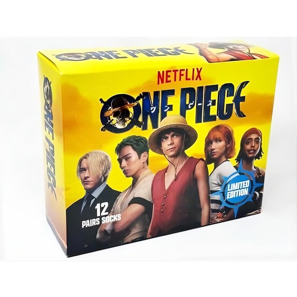 One Piece Pack 12 Pares Calcetines Oficial Netflix Edición Limitada Talla 41-46