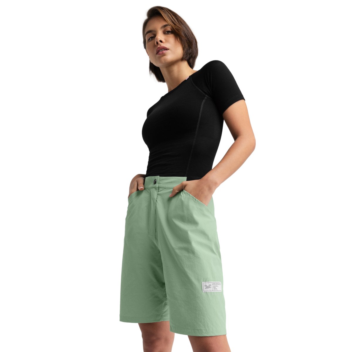 Siroko - Pantalones Cortos Corte Baggy DWR Ciclismo para Mujer_