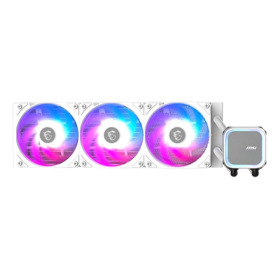 MSI - Sistema de refrigeración líquida todo en uno MAG Coreliquid A13 360 WHITE para PC, silencioso (20 dB), con 3 ventiladores de 12 cm y compatibilidad LGA 1700/1851 y AM4/AM5