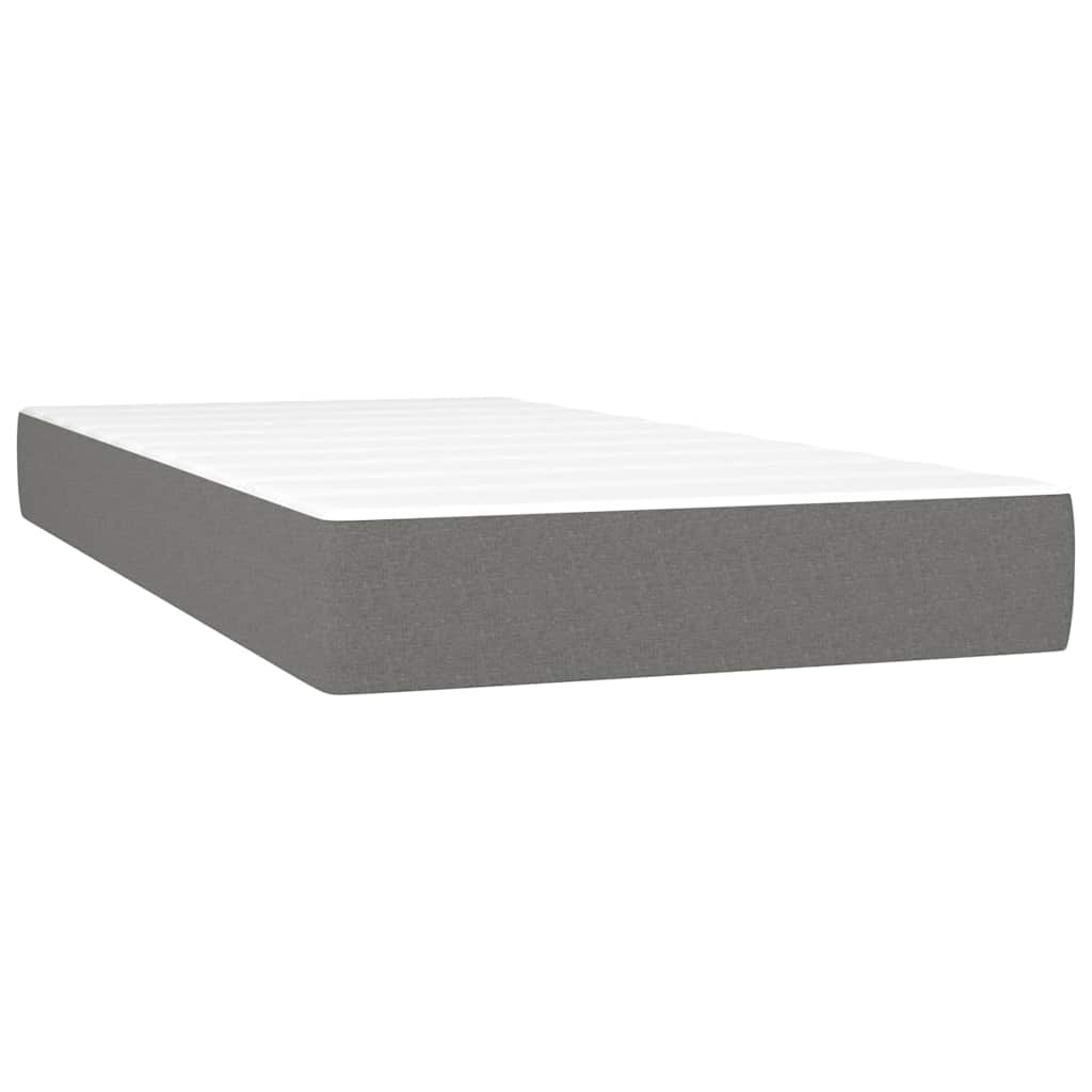 vidaXL Colchón muelles ensacados para niños firmeza media tela gris oscuro 80x160 cm