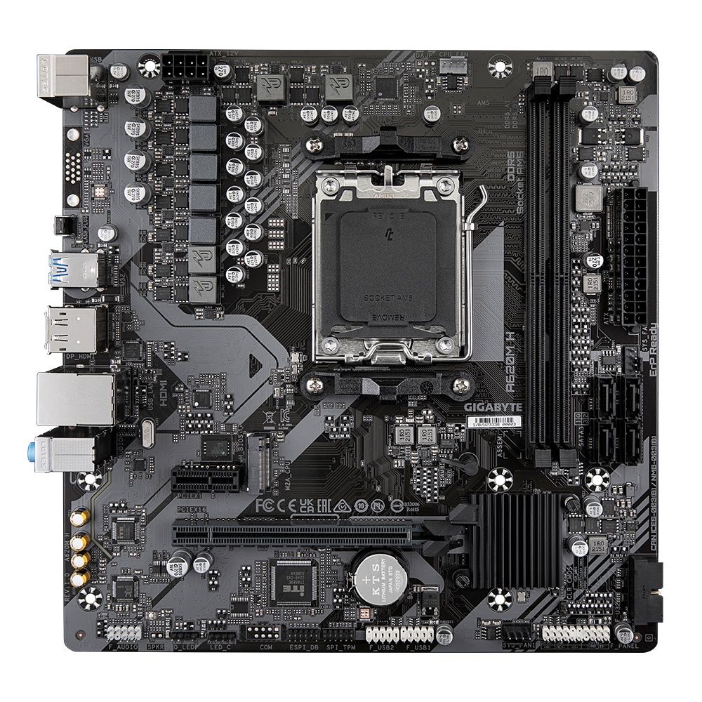 Gigabyte - Placa base para PC A620M H G10 compatible con AMD Ryzen 7000 y 8000 Series, VRM digital 5+2+2 fases, soporte DDR5 hasta 7200 MHz (OC), M.2 PCIe 4.0, micro ATX
