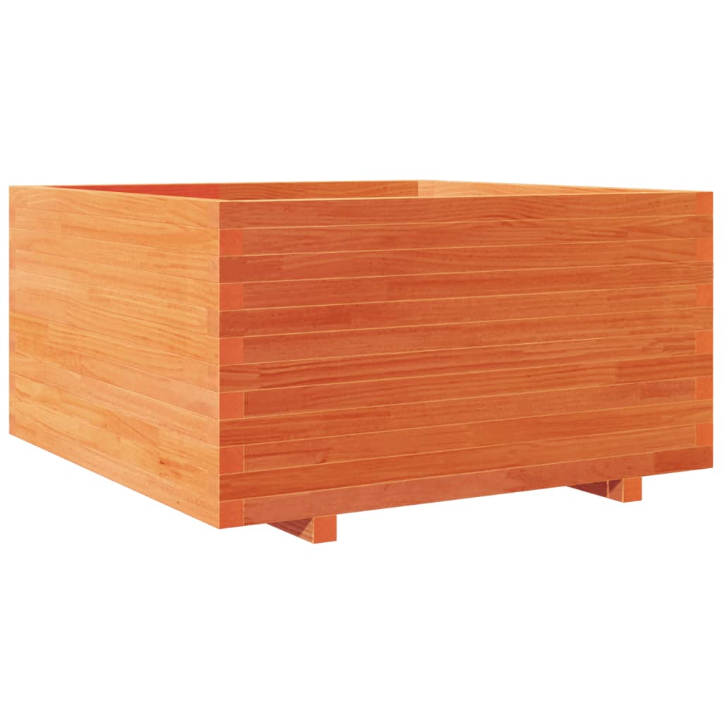 vidaXL Jardinera madera de pino impregnada 90x90x49,5 cm Color Pino natural,  Blanco,  Marrón cera y mas
