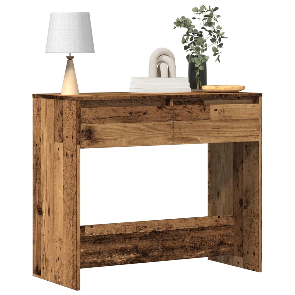 vidaXL Mesa consola madera de ingeniería roble artesanal 89x41x76,5 cm en color Roble artisan/Roble negro/Madera antigua y más | estructura resistente ideal para salón dormitorio o estudio