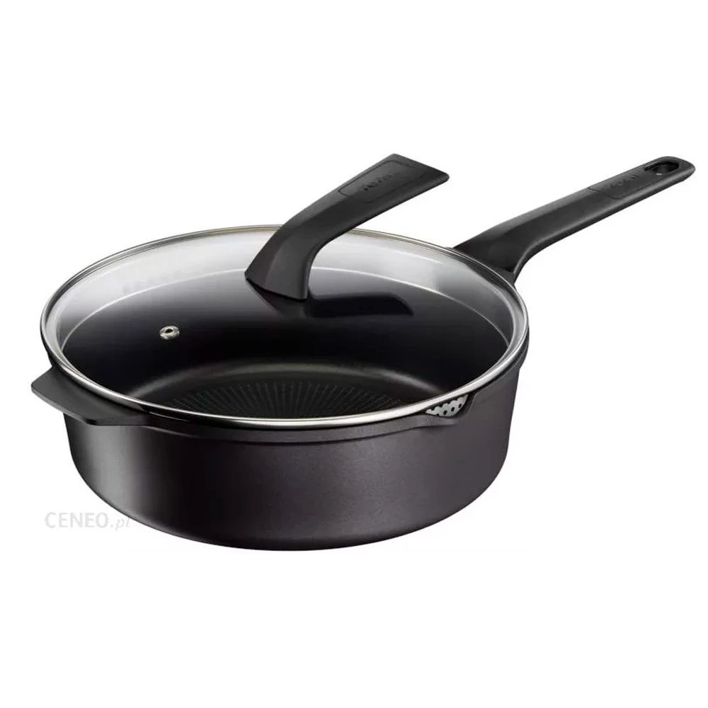 Olla Aluminio fundido 26cm Guisera TEFAL E2493344 | Adecuado para todos los fuegos incluida inducción, Negro