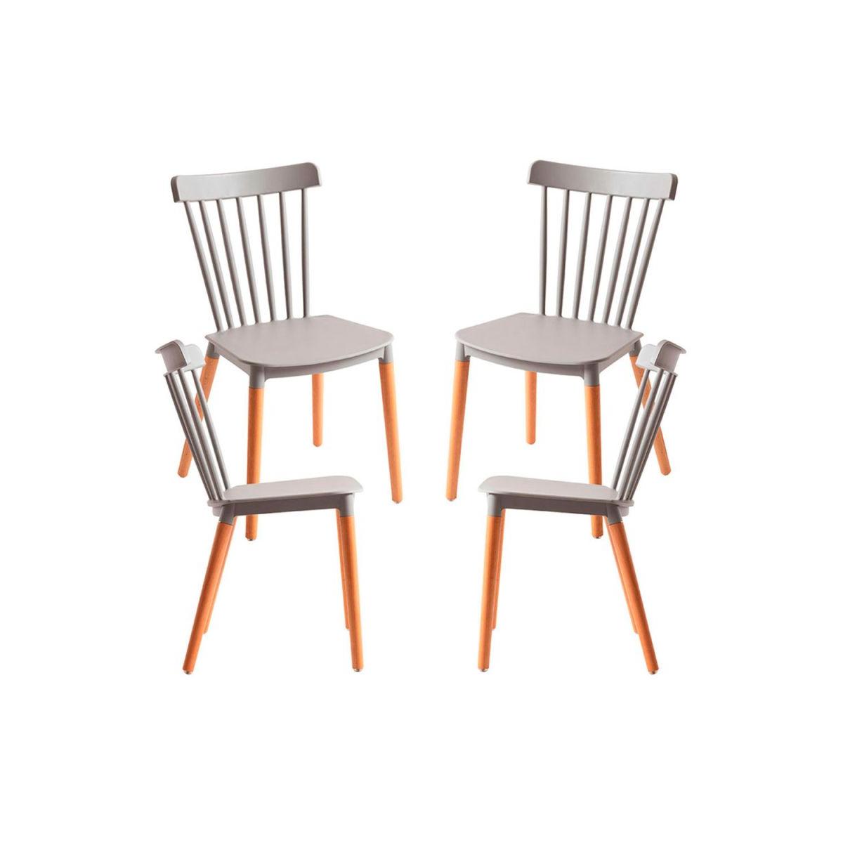 Regalos Miguel - Packs Sillas Comedor - Pack 4 Sillas Leka - Gris