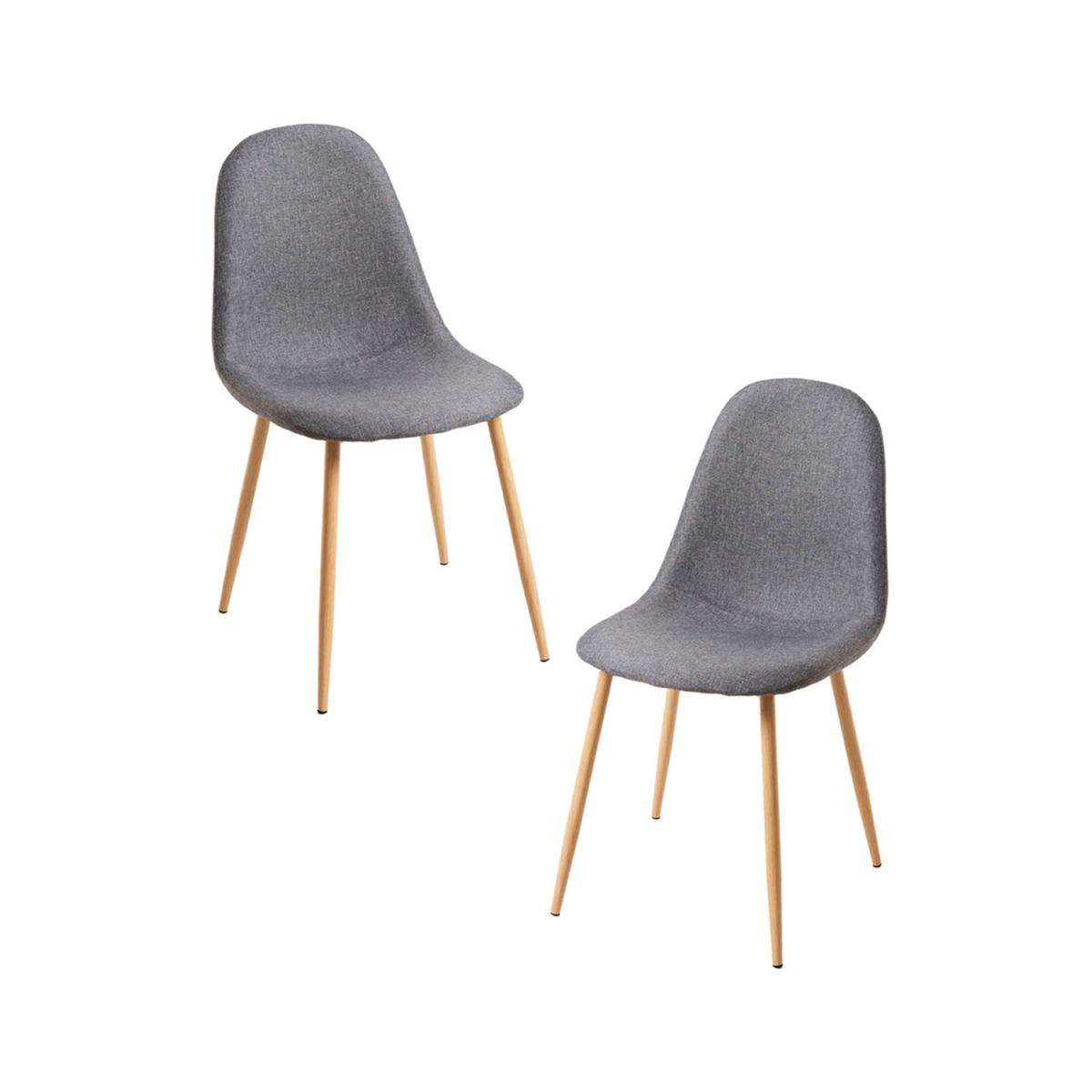 Regalos Miguel - Packs Sillas Comedor - Pack 2 Sillas Teok Tela - Gris oscuro