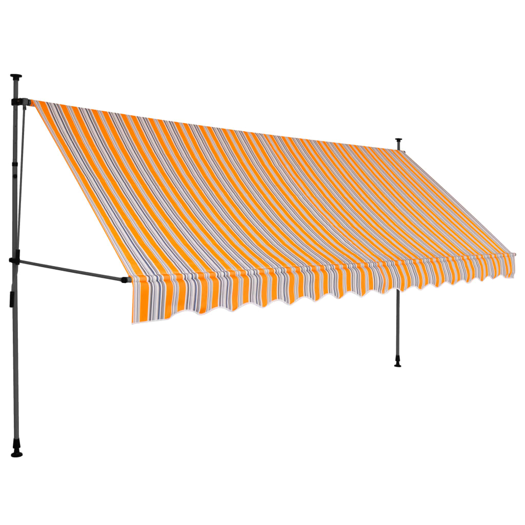 Vidaxl Toldo Manual Retráctil con LED 350 Cm Color Azul - Protección Rayos UV