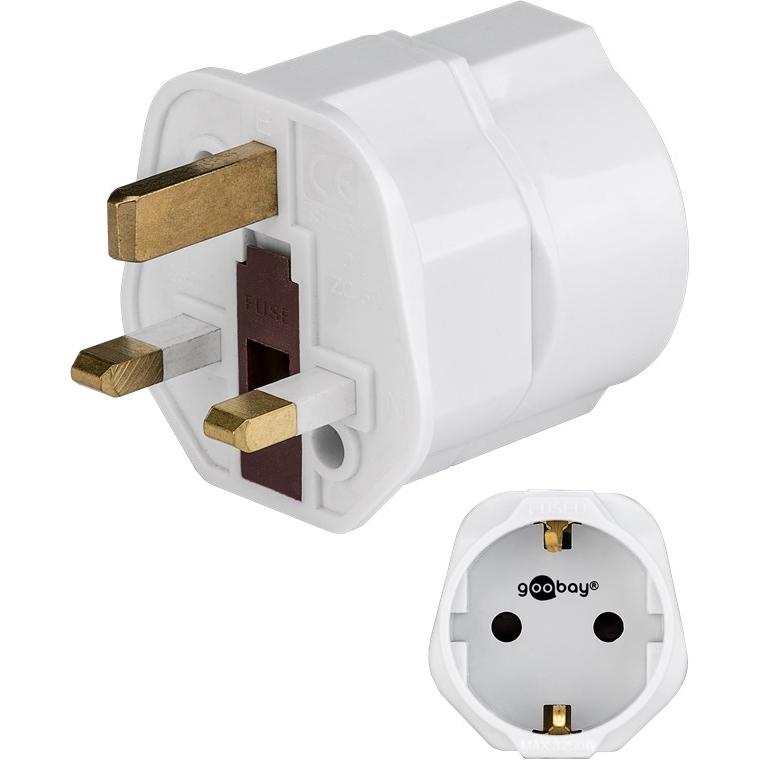 Goobay 45353 adaptador de enchufe eléctrico Tipo F Tipo G (RU) Blanco