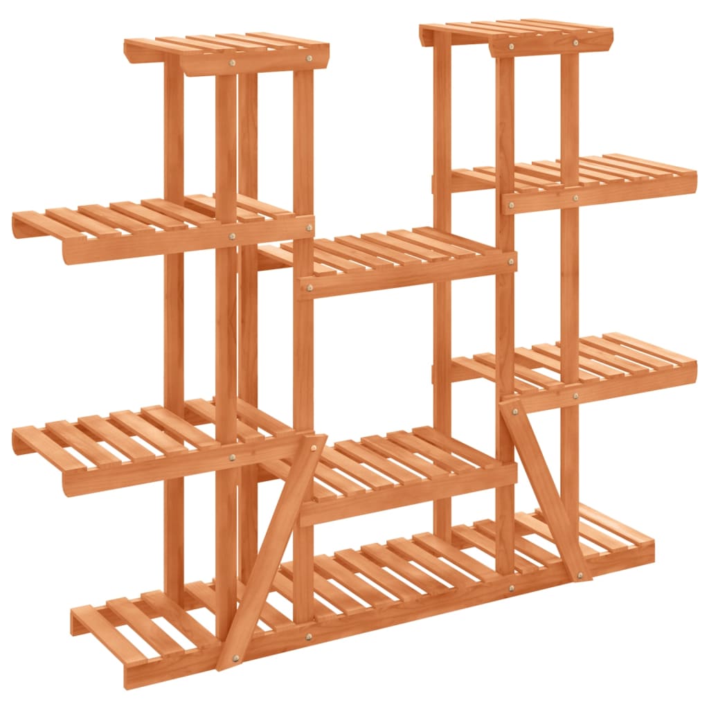vidaXL Soporte para flores de madera maciza abeto 110x25x110,5 cm Color Marrón claro,  Marrón, y mas
