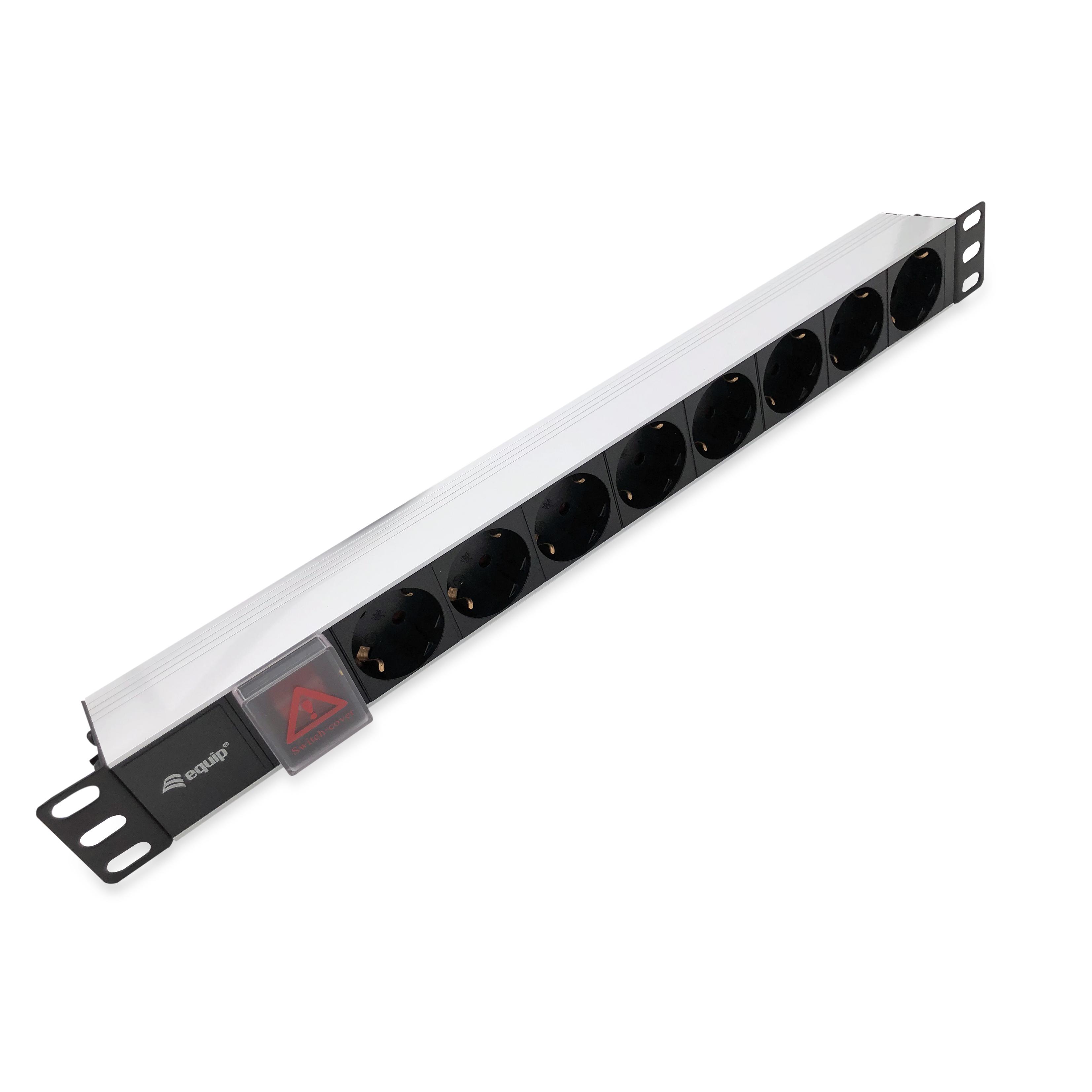 REGLETA ALIMENTACION ALUMINIO RACK 19 1U 8 TOMAS CON INTERRUPTOR
