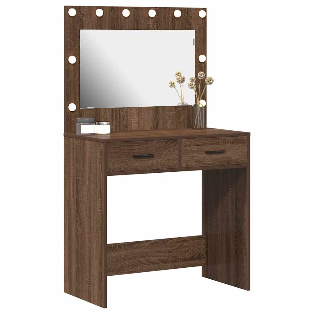 vidaXL Mesa Tocador con cajón Roble Marrón 78,5 x 41 x 135 cm