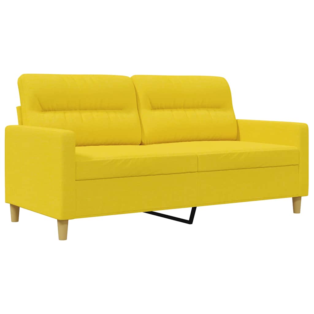 vidaXL Sofá de 2 plazas de tela amarillo claro 140 cm