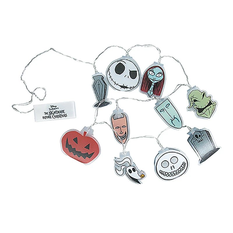 Paladone - Luces decorativas Pesadilla Antes de Navidad PP12362NBC de 130 cm con stickers de personajes, funcionan con 2 baterías AA, ideal para árbol o escritorio festivo