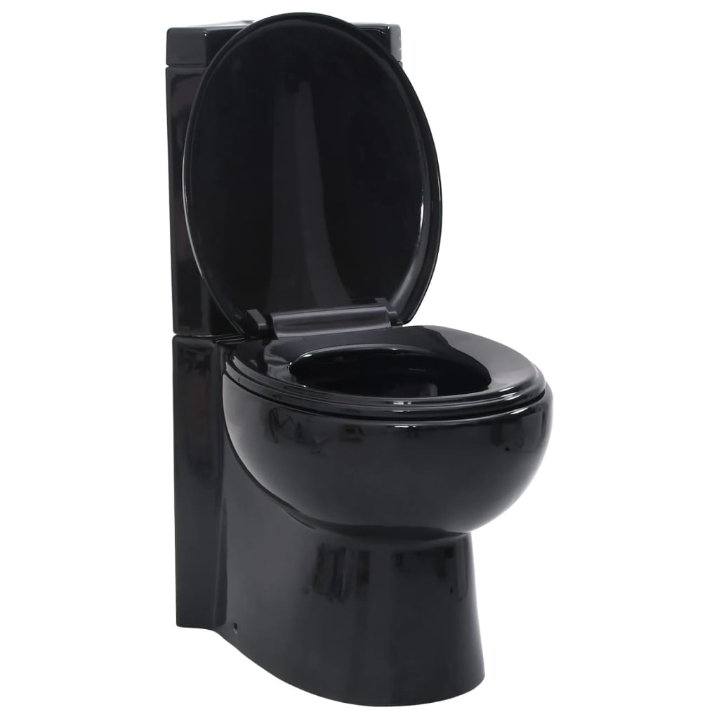 vidaXL Inodoro WC Cierre Suave Doble Cisterna Cerámica Váter de Baño Color Blanco,  Negro, y mas