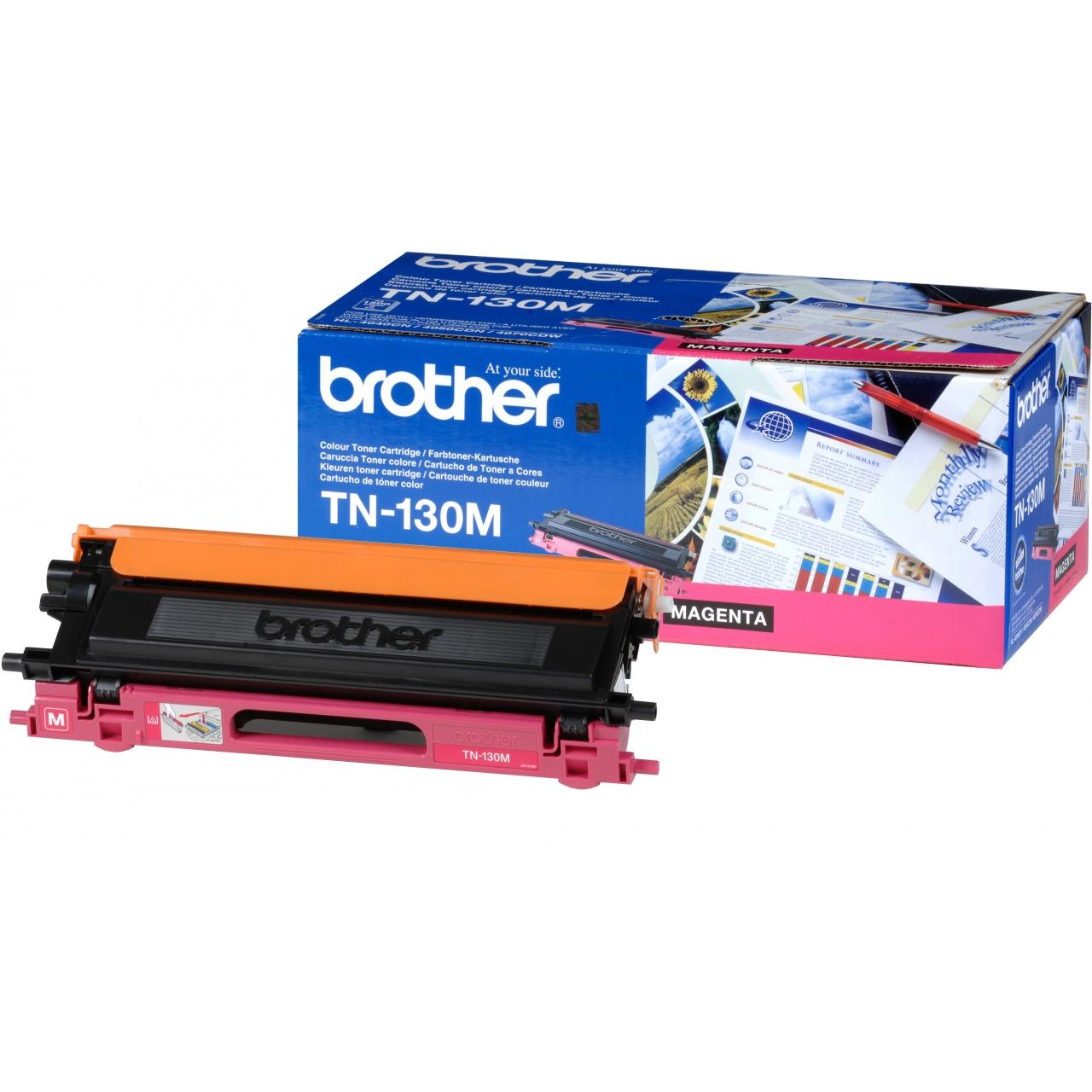 Brother - Tóner original TN-130M magenta para impresoras láser Brother, rendimiento excepcional hasta 1500 páginas al 5%, compatible con HL-4040CN, HL-4050CDN, HL-4070CDW y DCP-9042CDN