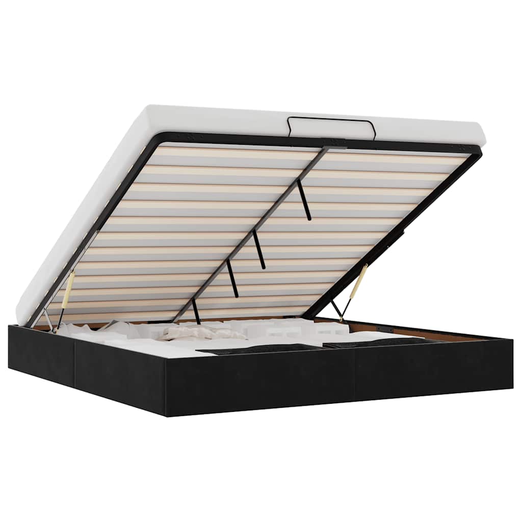 vidaXL Estructura de cama otomana sin colchón negro 180x200cm