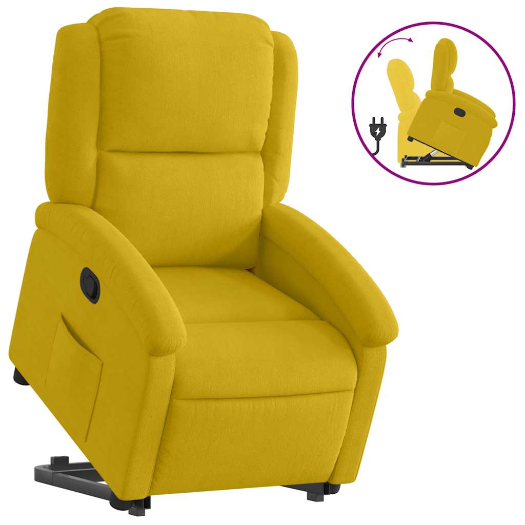 vidaXL Sillón reclinable elevable terciopelo amarillo