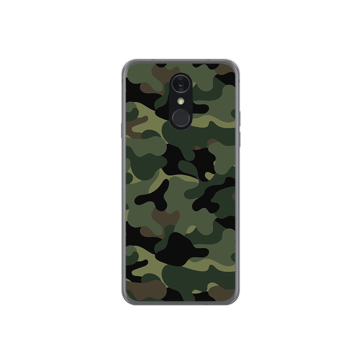 Tumundosmartphone Funda Gel Tpu para Lg Q7 Diseño Camuflaje Dibujos