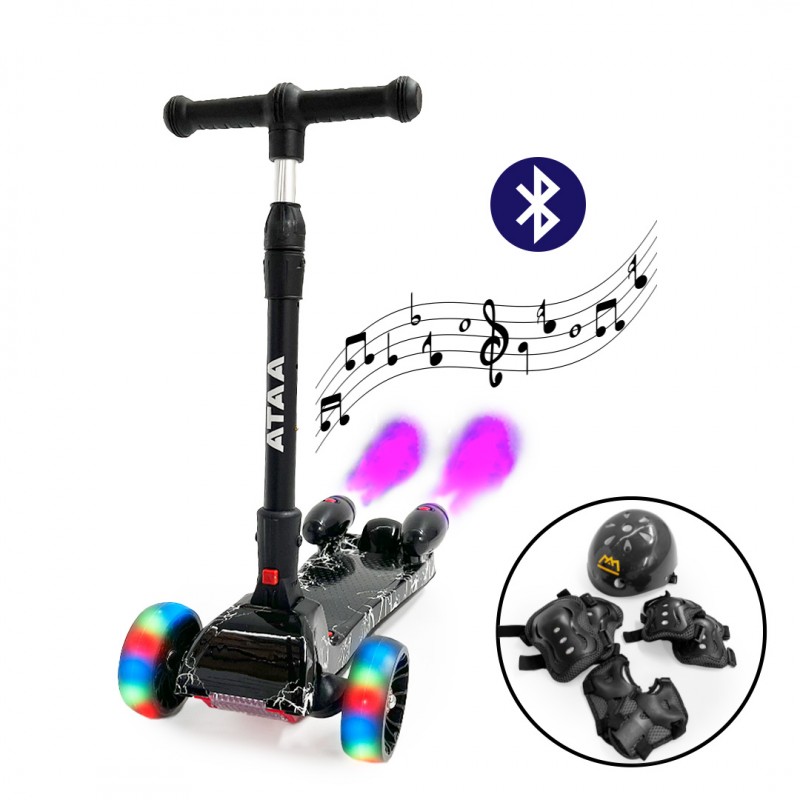 Ataa Cars Patinete para Niños Shuttle con Propulsores de Humo y Luces LED
