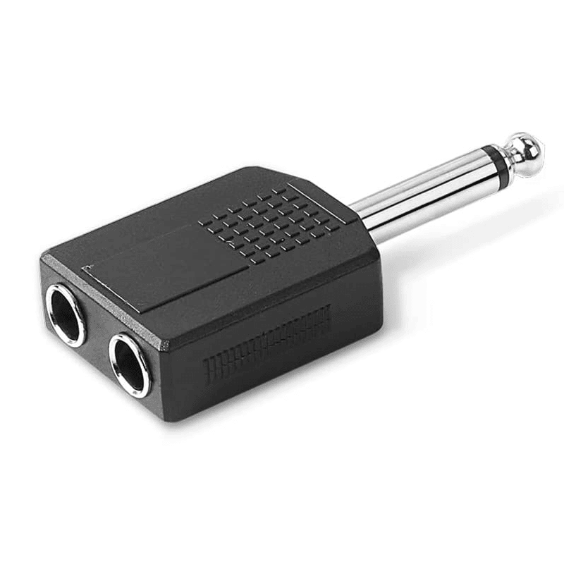 CABLEPELADO Adaptador de audio mono 1x6,3mm a 2x6,35mm mono PVC
